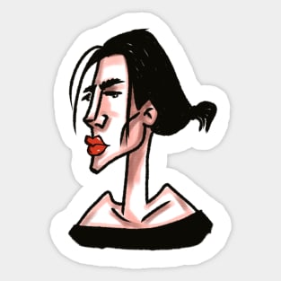 pretty lady with red lips Sticker